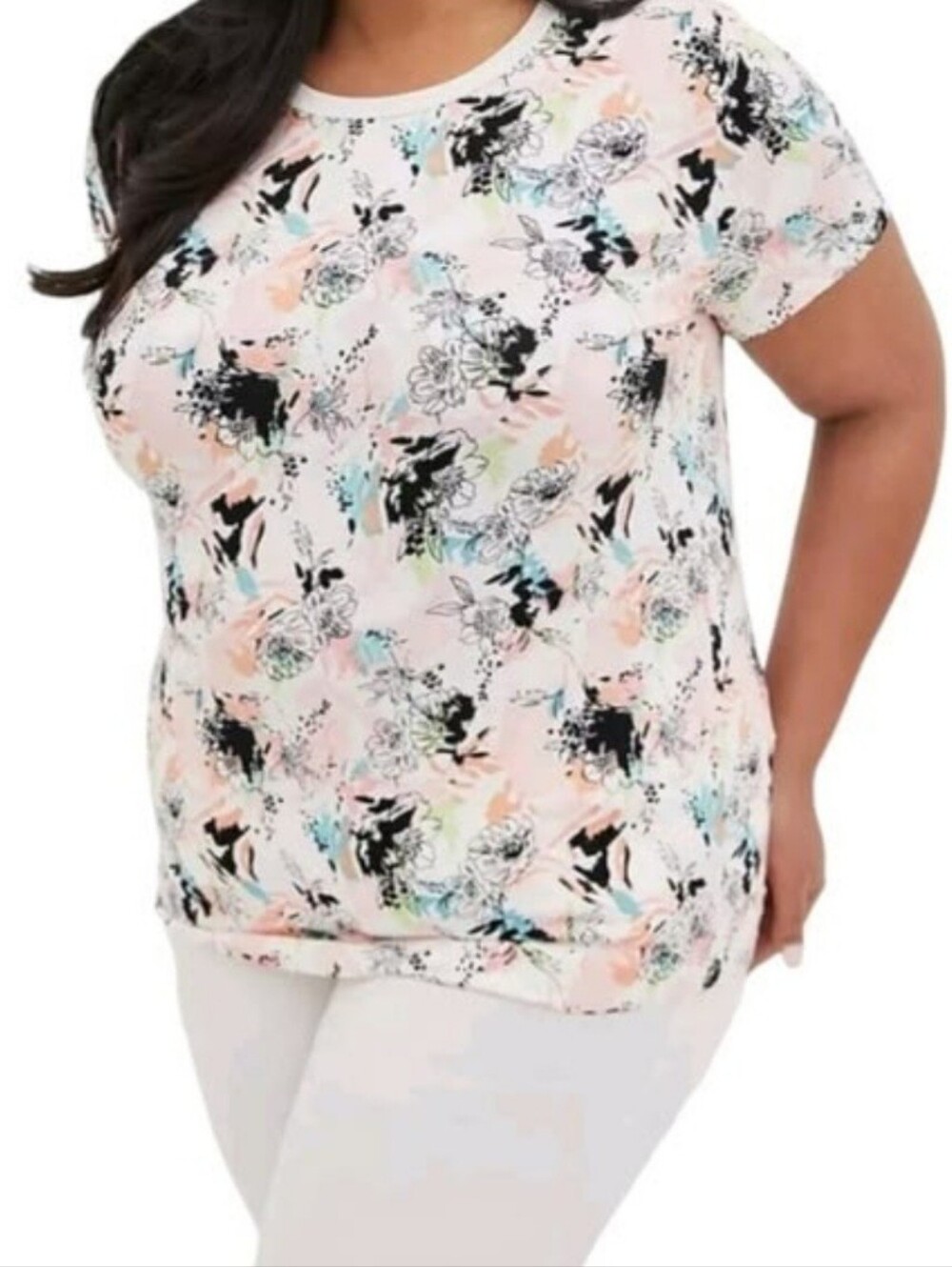 Torrid Abstract Floral Knit Top